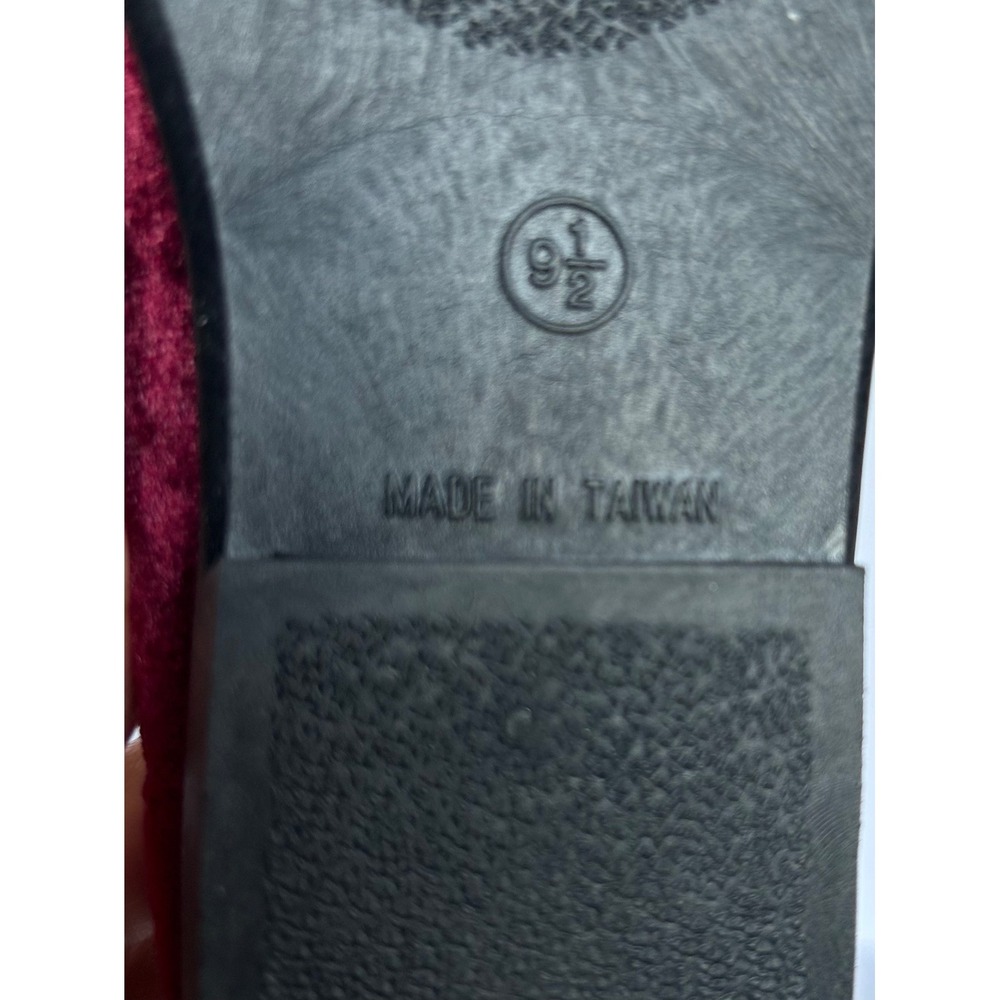 Velvet Ballet Flats Black Rosette Detail Slip On Shoes Womens Size 9.5 - Picture 6 of 6